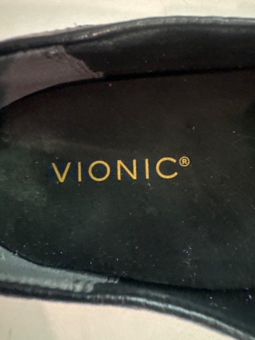 Vionic Women Shoes Sz 10 Black Pebbled Leather Sellah Low-Heeled Loafers Classic - Picture 9 of 12